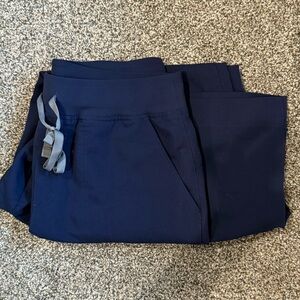Navy High Waisted Isabel Wide Leg Scrub Pants/L Tall